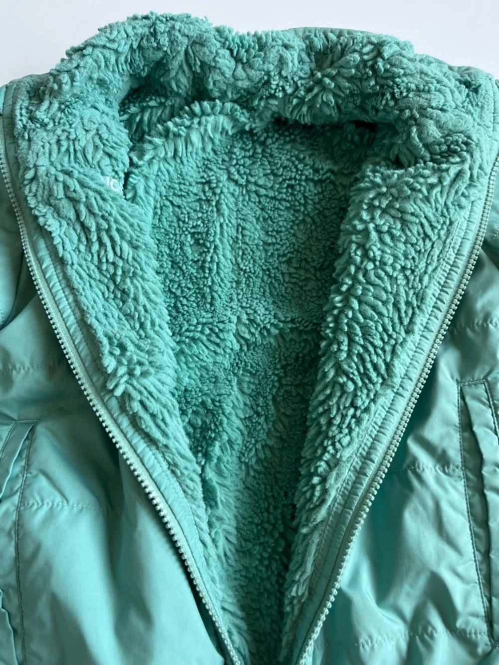 The North Face Teal Reversible Fleece and Shell Jacket